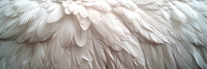 Fototapeta na wymiar White Swan Feathers Background, Goose Plume Pattern, White Wings Feather Texture