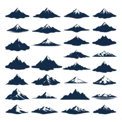 Fotobehang flat design mountain range silhouette collection © AinStory