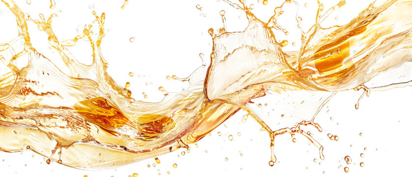 A golden beer splashing.