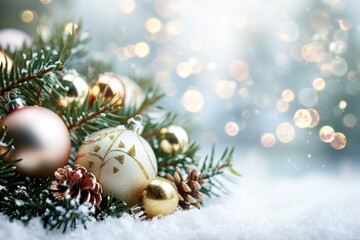 Festive Background with christmas winter. Present decor. Generate AI