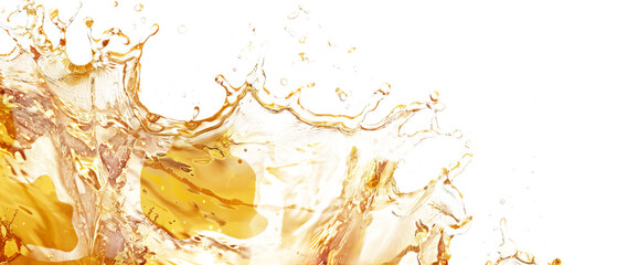 A golden beer splashing.