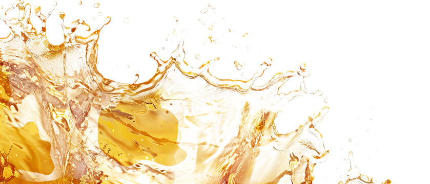 A golden beer splashing.