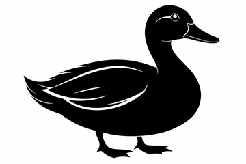 duck silhouette vector on white background.