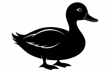 duck silhouette vector on white background.