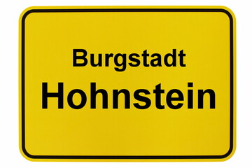 Illustration eines Ortsschildes der Stadt Hohnstein in der Sächsischen Schweiz