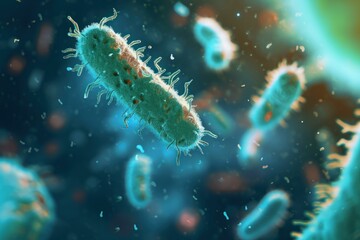 Obraz na płótnie Canvas Infectious Bacteria virus cell. Colon cancer. Generate Ai
