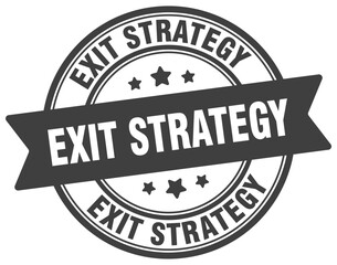 exit strategy stamp. exit strategy label on transparent background. round sign
