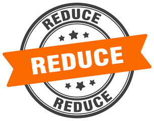 reduce stamp. reduce label on transparent background. round sign