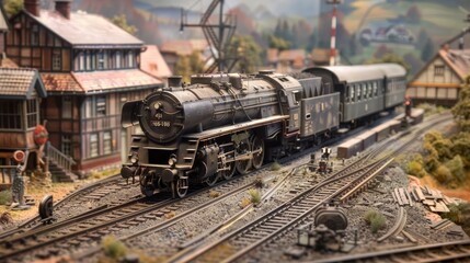 Obraz premium Detailed model trains and railways