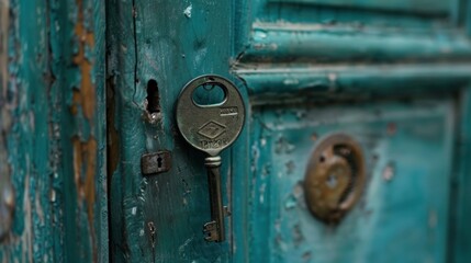 House key in the door