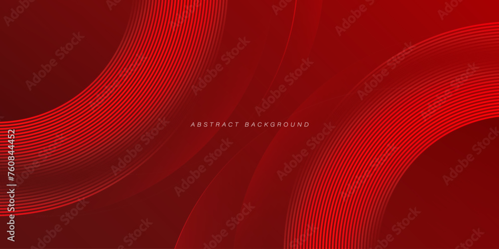 Aufkleber abstract red background with glowing curve lines. modern shiny red gradient geometric circle lines p