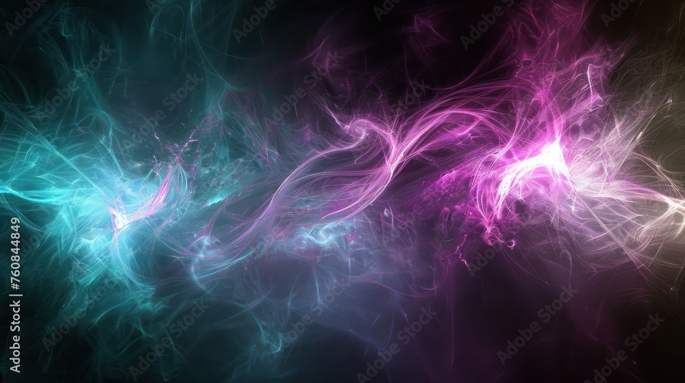 Aufkleber a computer generated image of a purple and blue swirl on a black background with a black background 