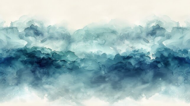 Blue and Green Smoke on a White Background