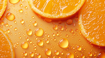 Orange background with drops of water