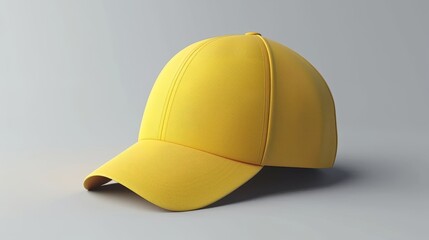 Yellow cap mockup standing alone on a clean white background for versatile design display