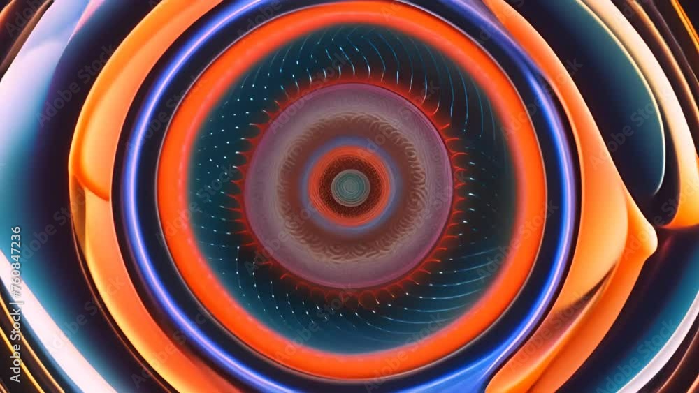 Poster vibrant animated mandala with multicolored circles generative ai