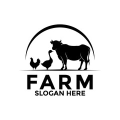 Farm logo farm logo with farm animals, Farm logo design template
