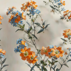 Detailed Realism Forget-Me-Not Flower on Light Background Gen AI