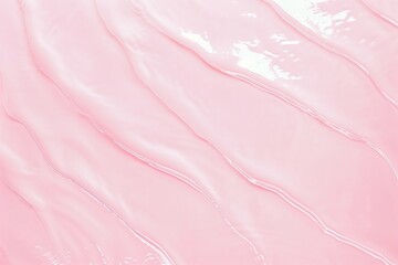 Flat lay of water surface on pastel pink background. Summer or cosmetic background - obrazy, fototapety, plakaty