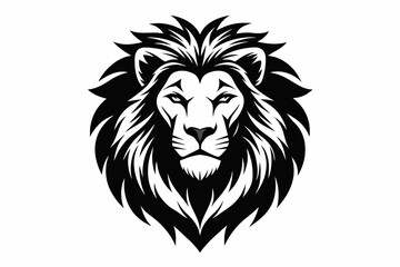 Fototapeta premium lion head logo silhouette vector on white background.