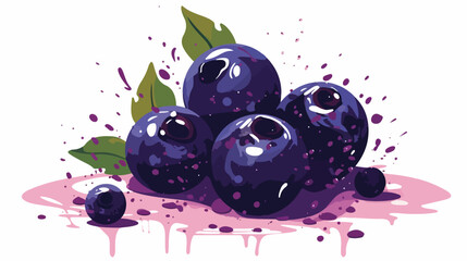 A perturbed acai berry with its dark purple skin wr - obrazy, fototapety, plakaty