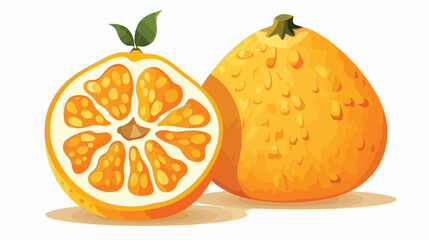 A perturbed ugli fruit with its orange peel furrowe - obrazy, fototapety, plakaty
