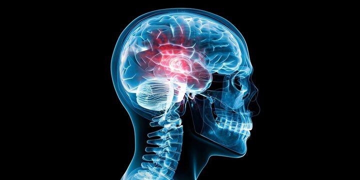 Inflammatory Brain on X-Ray: Exploring Neural and Neurological Concepts in Medicine. Concept Medicine, Neurology, Brain Imaging, Inflammation, Healthcare