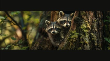 Masked Raccoons in Natural Habitat