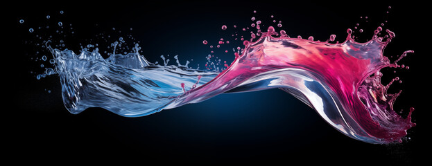 Obraz premium Splash water drop wave effect. AI Generative.