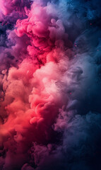A vibrant and colourful blend of smoke creating a magical, dreamy abstract background.