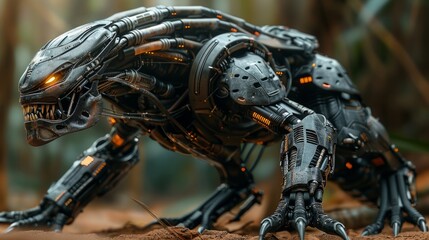 Fototapeta premium A biomimetic robot. The concept of modern technologies