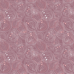 Organic seamless pattern. Vector seamless texture with abstract flowers and leaves. Endless background. Vector backdrop. Summer template. Use for wallpaper, pattern fills, web page background