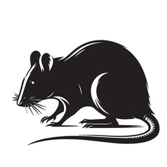Dusk Dweller Rat Silhouette Collection, Classic Dusk Dweller Rat Silhouette Art,  Vintage Dusk Dweller Rat Silhouette Illustration, Black and White Dusk Dweller Rat Collection