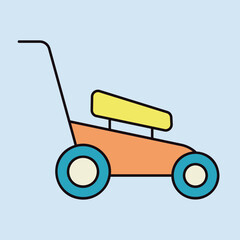 Lawn mower vector icon. Gardening grass-cutter