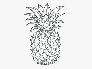 Hand drawn fresh pineapple vector illustration