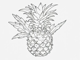 Hand drawn fresh pineapple vector illustration