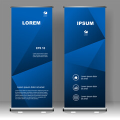 Roll up banner vertical template design, for brochure, business, flyer, infographics. modern x-banner and flag-banner advertising. vector illustration
