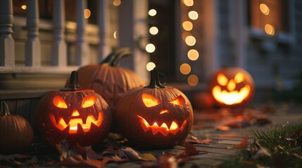 Halloween pumpkin burning atmosphere Magic holiday