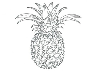 Hand drawn fresh pineapple vector illustration