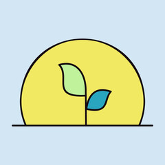 Greenhouse with green plants inside vector icon