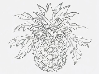 Hand drawn fresh pineapple vector illustration