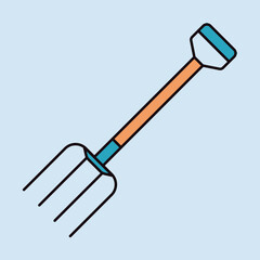Garden pitchfork isolated vector icon