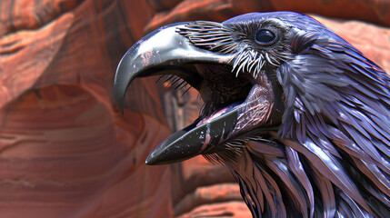 Fototapeta premium a close up of a bird with it's beak open and it's mouth wide open with it's mouth wide open.