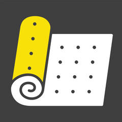 Roll of camping or fitness carpet vector solid icon