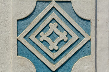 Detail of geometric architectural ornament from Brazilian cultural heritage