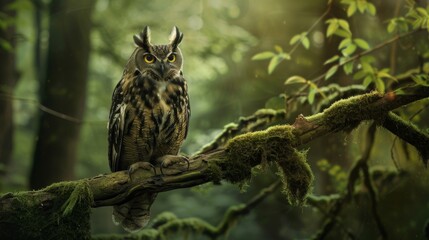 Enigmatic Owl Sighting in Lush Forest Setting.