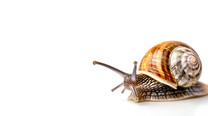 Snail isolated on white background, copy space 