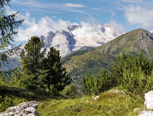 mount Marmolada highest peak Alps Dolomites mountains - 760861671