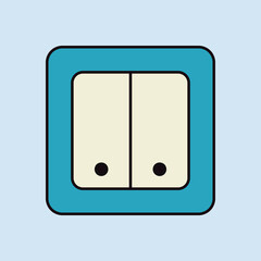 Electrical Switch two buttons vector icon