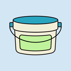 Plastic bucket container for paint or food icon
